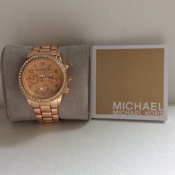 NWT Michael Kors Ritz Pavé Rose Gold-Tone Watch MSRP $365 - Picture 2 of 6